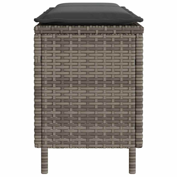 havebænk med hynde 110x30x40,5 cm polyrattan grå