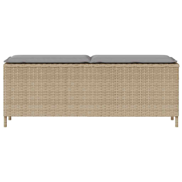 havebænk med hynde 110x30x40,5 cm polyrattan beige