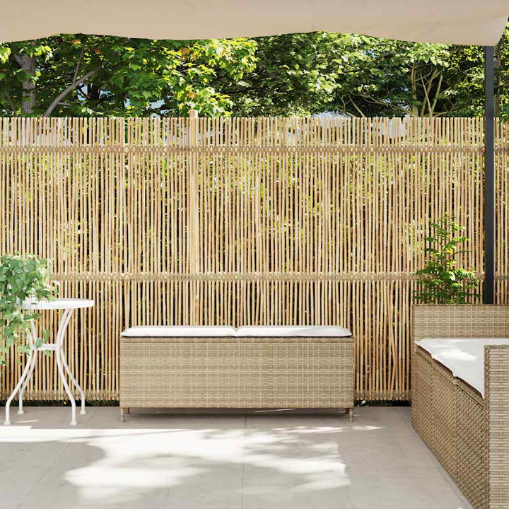 havebænk med hynde 110x30x40,5 cm polyrattan beige