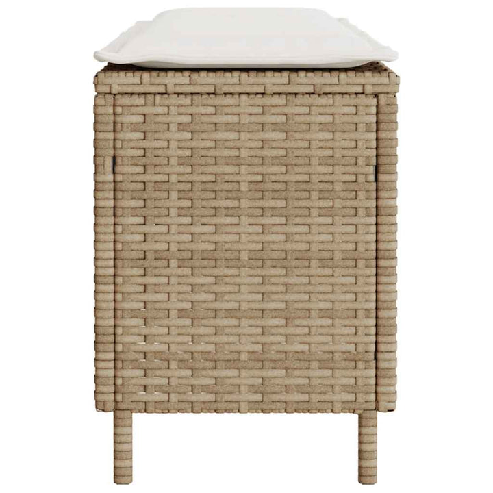 havebænk med hynde 110x30x40,5 cm polyrattan beige