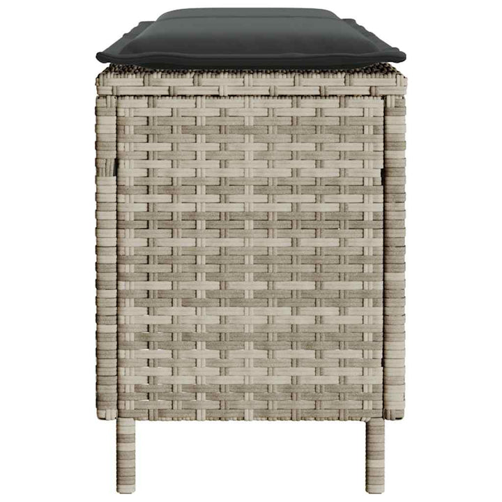 havebænk med hynde 110x30x40,5 cm polyrattan lysegrå