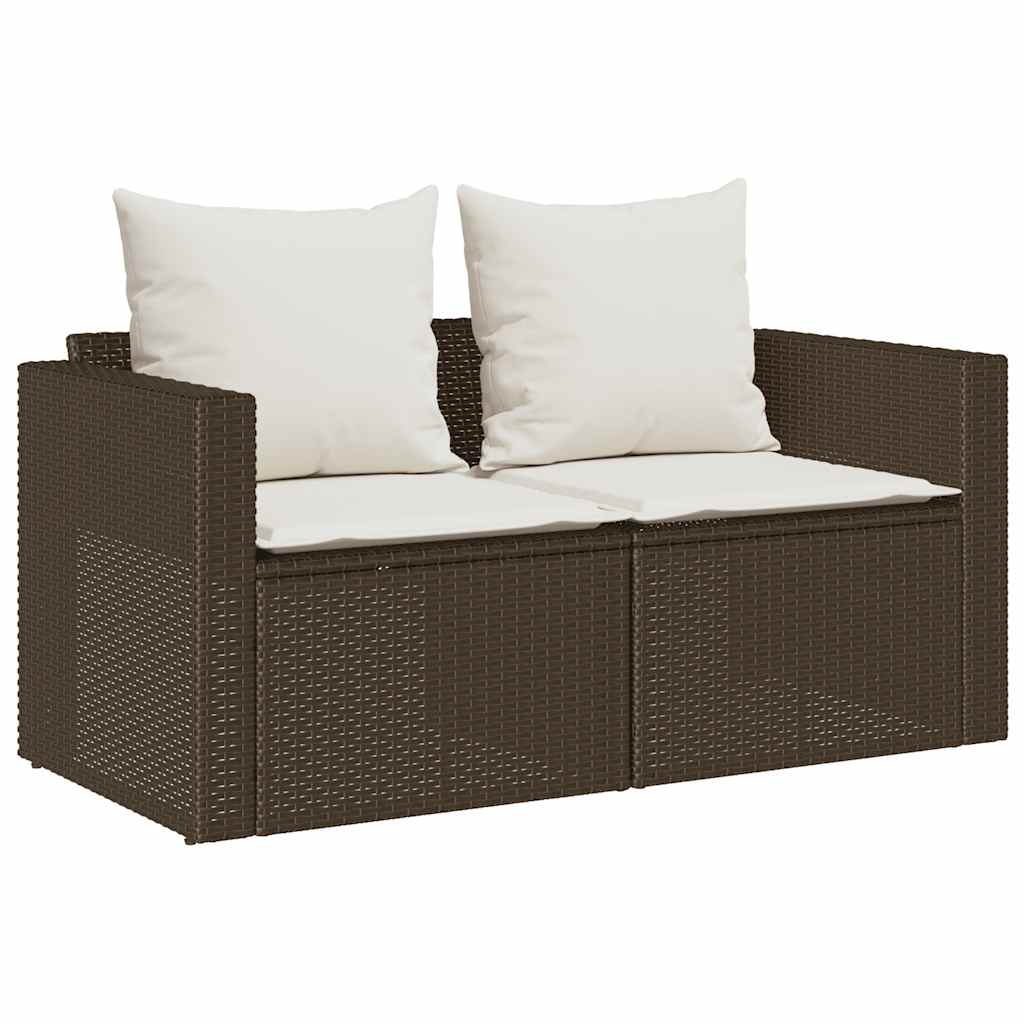 sofasæt til haven 5 dele med hynder stabelbar polyrattan brun