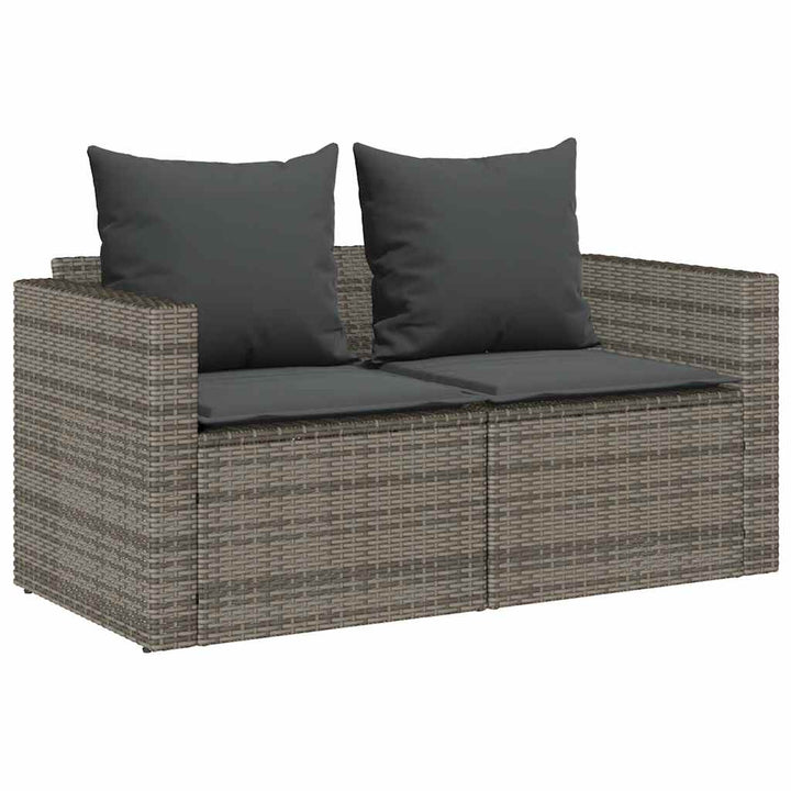 sofasæt til haven 5 dele med hynder stabelbar polyrattan grå