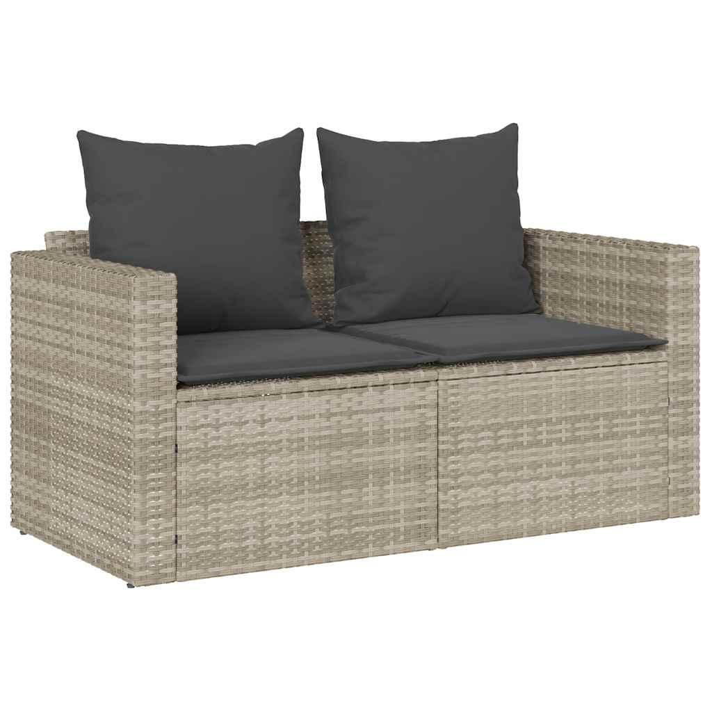 sofasæt til haven 5dele med hynder stabelbar polyrattan lysegrå