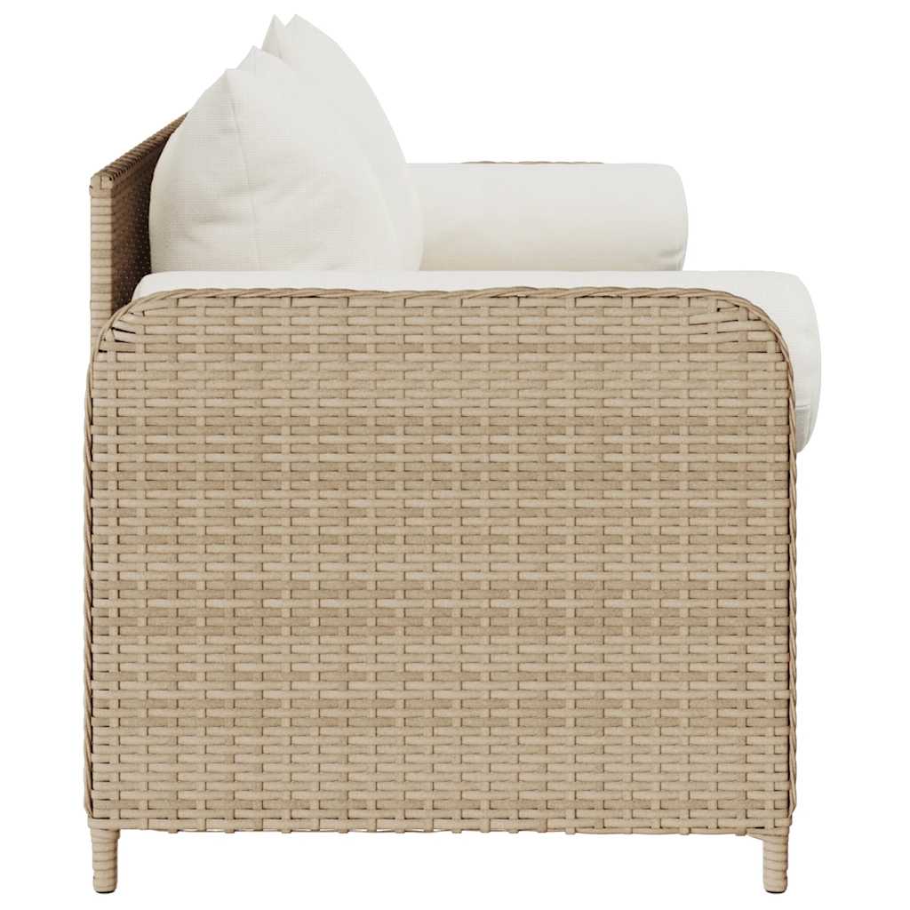 3-personers havesofa med hynder polyrattan beige
