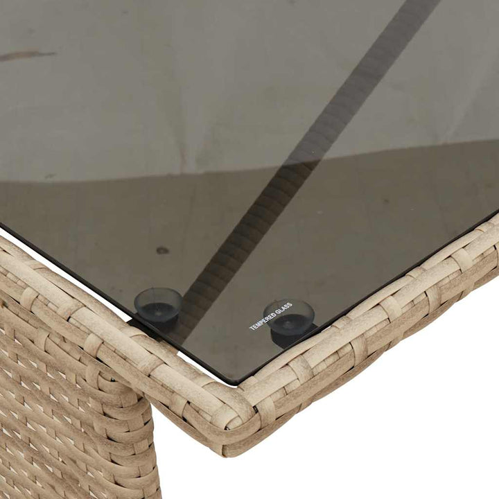 spisebordssæt til haven 3 dele med hynder polyrattan beige