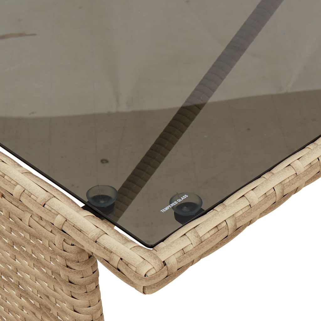 spisebordssæt til haven 3 dele med hynder polyrattan beige