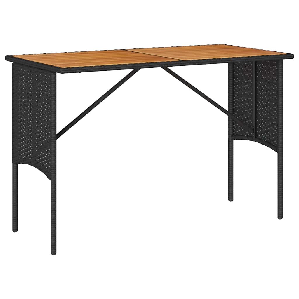 spisebordssæt til haven 3 dele med hynder polyrattan sort