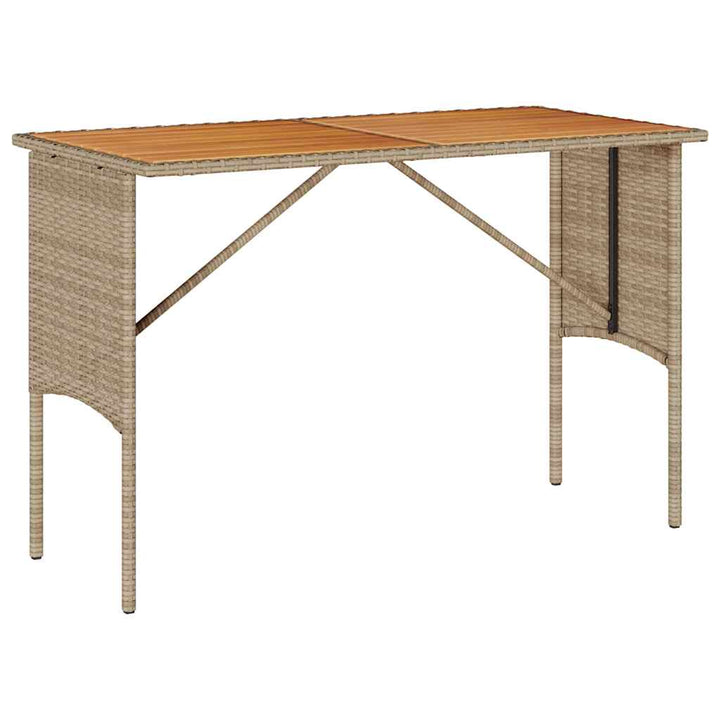 spisebordssæt til haven 3 dele med hynder polyrattan beige