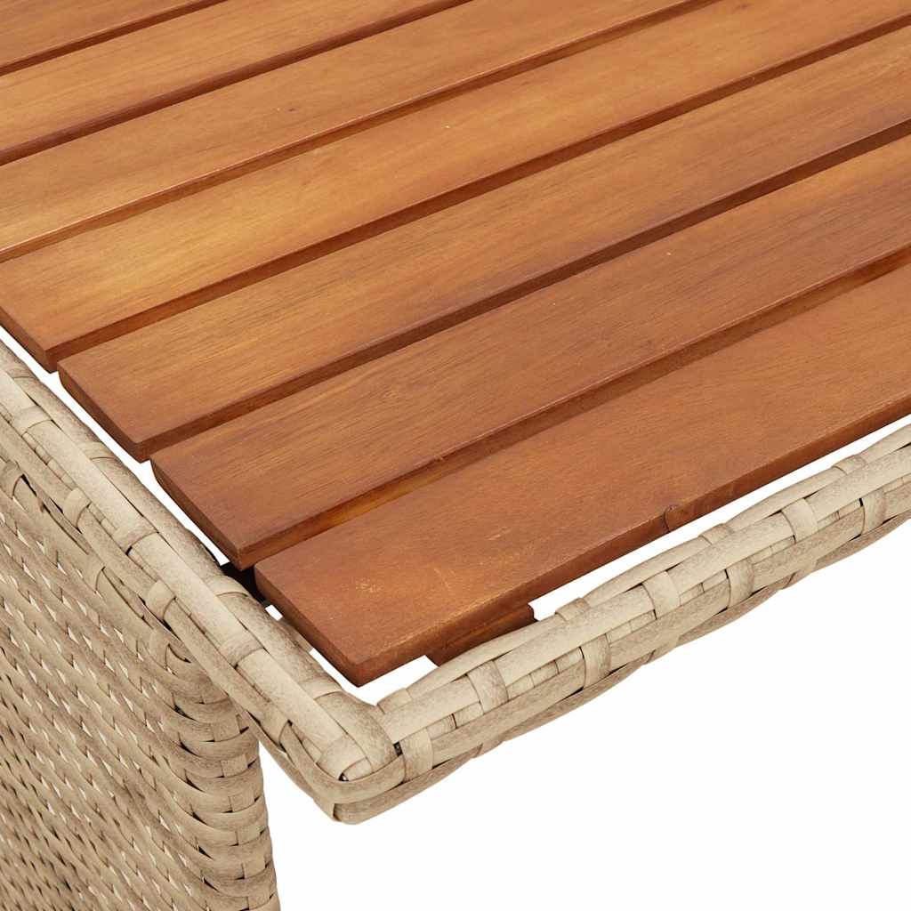 spisebordssæt til haven 3 dele med hynder polyrattan beige