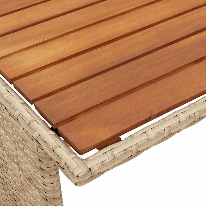 spisebordssæt til haven 3 dele med hynder polyrattan beige