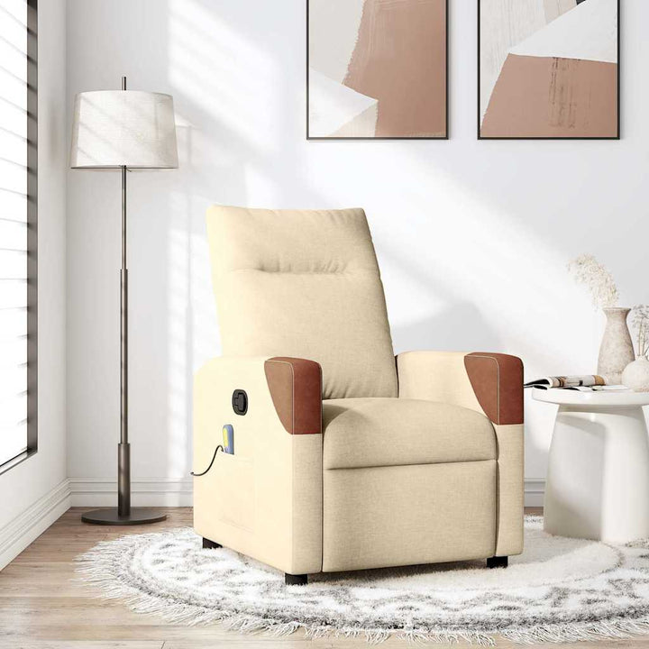 massagestol stof cremefarvet