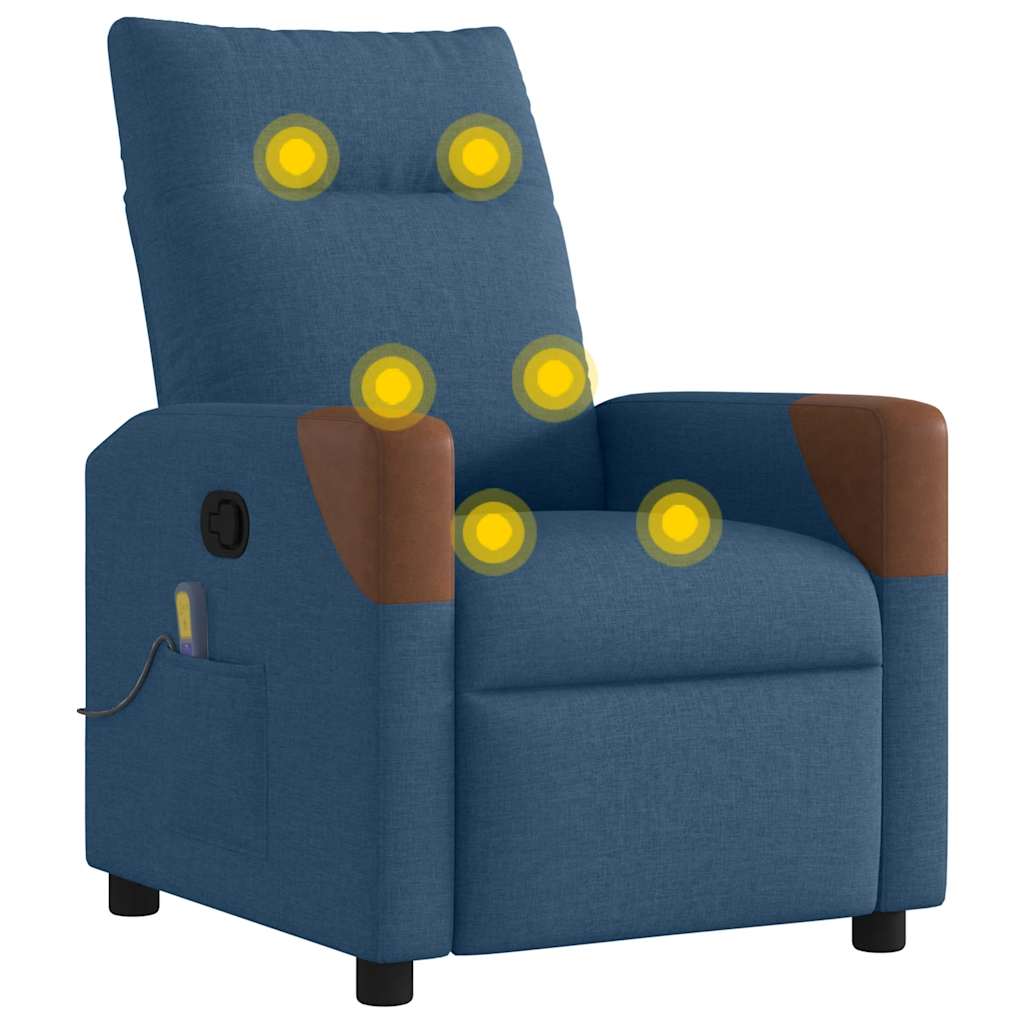 massagestol stof blå
