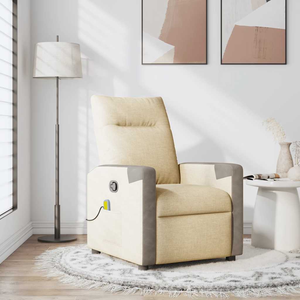 massagestol stof cremefarvet