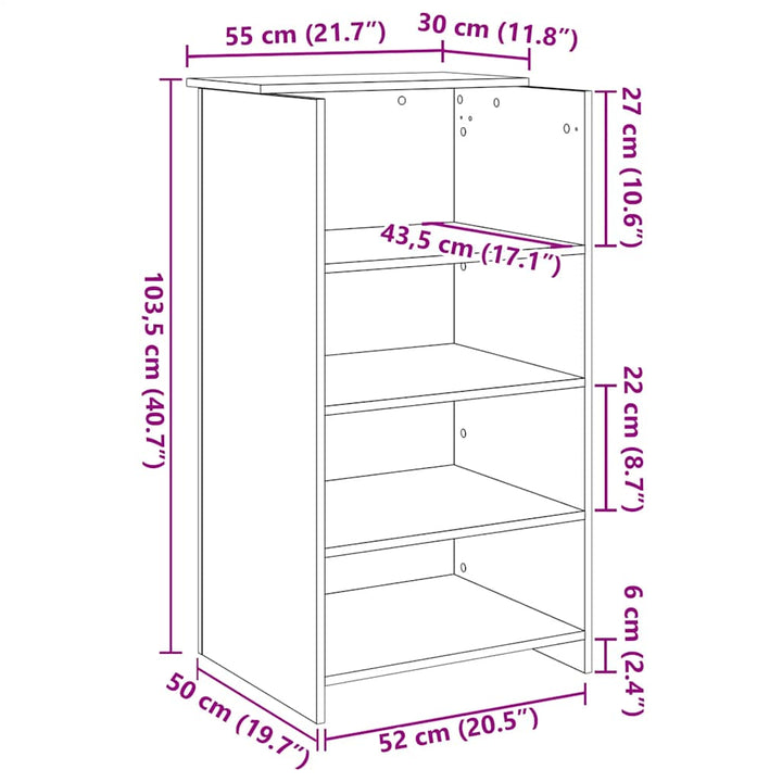 receptionsdisk hvid 55x50x103,5 cm konstrueret træ