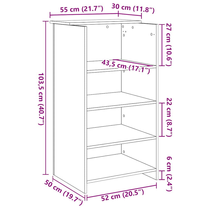 receptionsdisk Sonoma eg 55x50x103,5 cm konstrueret træ