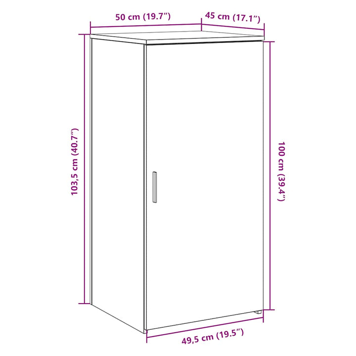 opbevaringsskab 50x45x103,5 cm konstrueret træ hvid