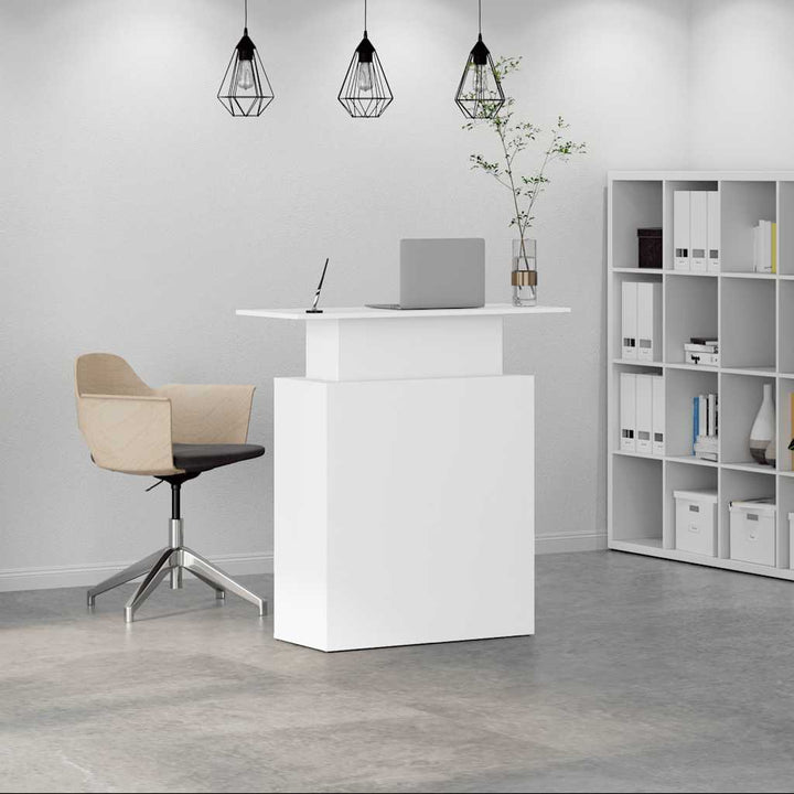 receptionsdisk hvid 100x40x104 cm konstrueret træ
