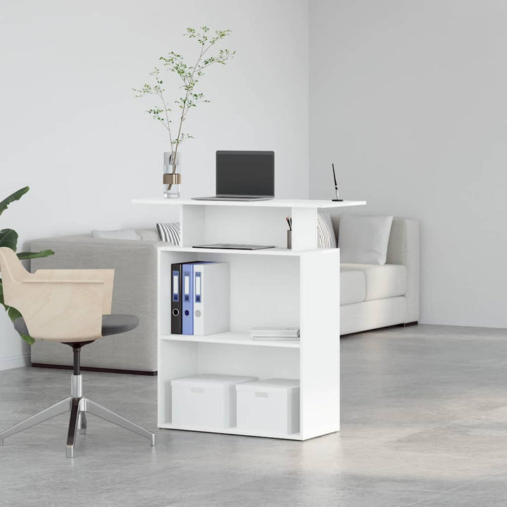 receptionsdisk hvid 100x40x104 cm konstrueret træ
