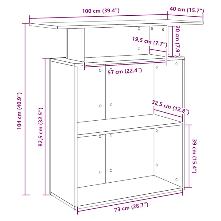 receptionsskranke 100x40x104 cm konstrueret træ