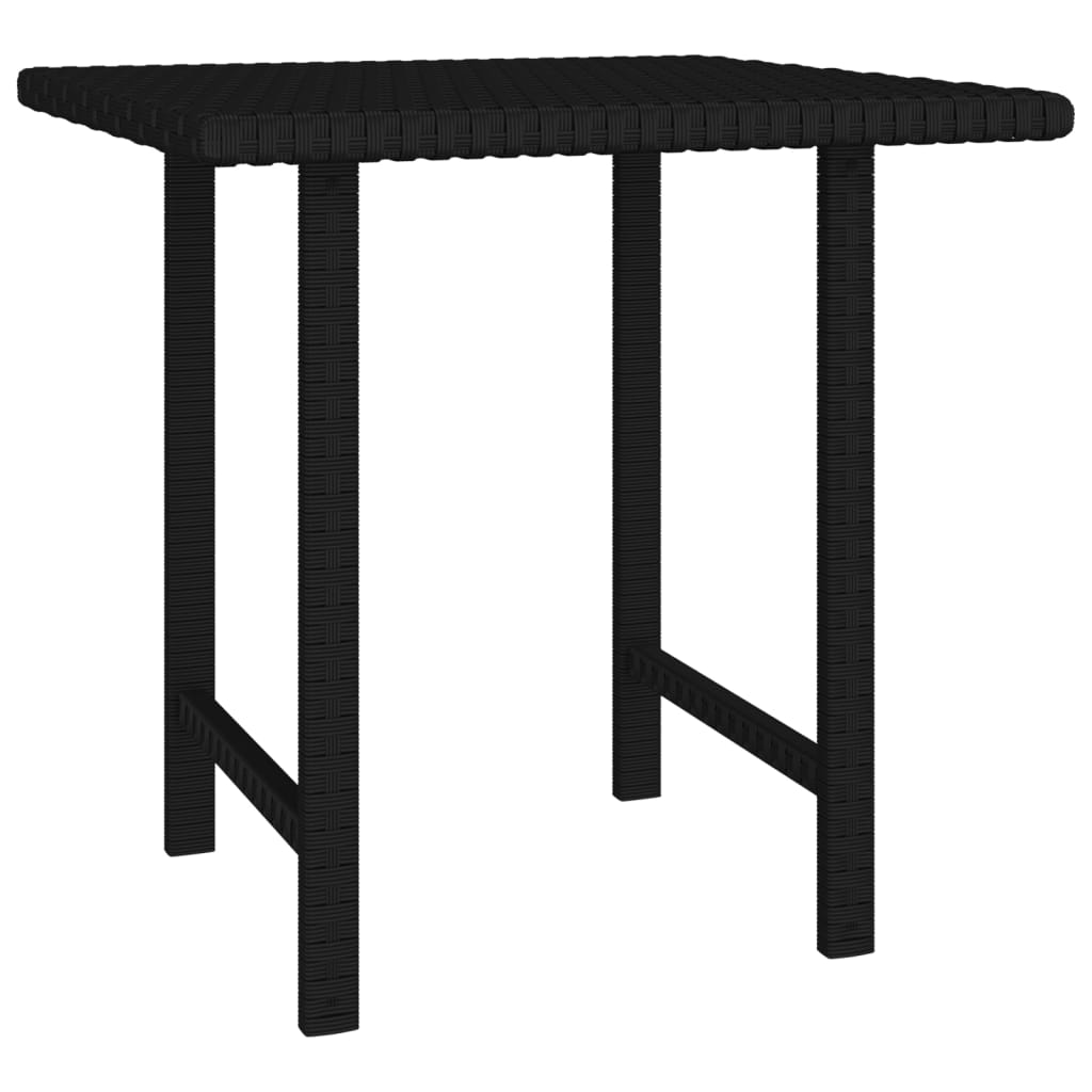 sideborde 3 stk. til haven polyrattan sort
