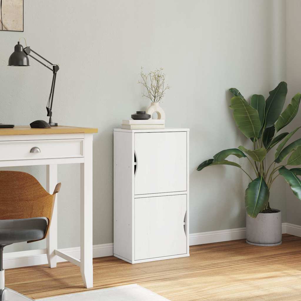 sideskab ODDA 40x24x79 cm massivt fyrretræ hvid