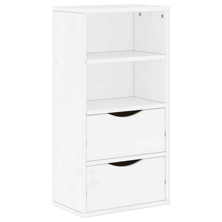 sideskab ODDA med skuffer 40x24x79 cm massivt fyrretræ hvid