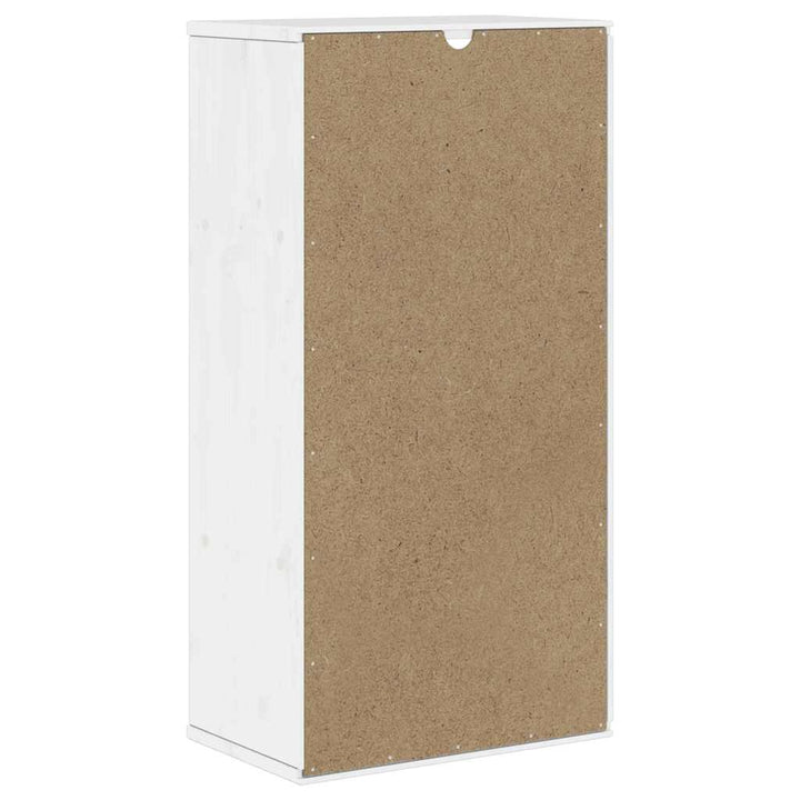 sideskab ODDA med skuffer 40x24x79 cm massivt fyrretræ hvid