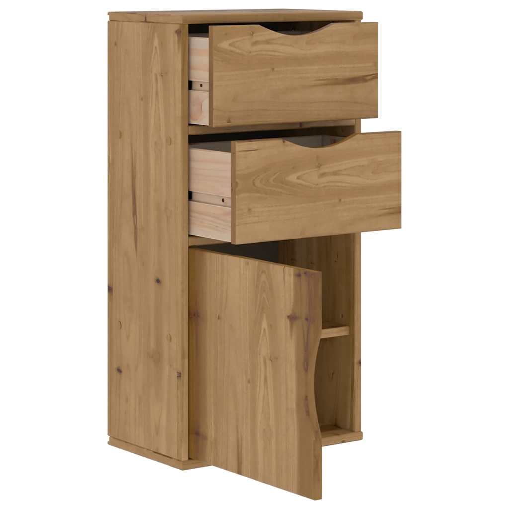 sideskab ODDA med skuffer 40x24x79 cm massivt fyrretræ
