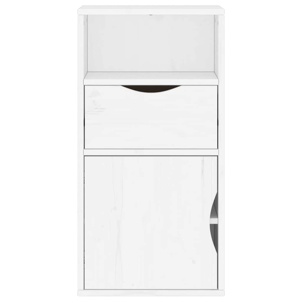 sideskab ODDA med skuffe 40x24x79 cm massivt fyrretræ hvid