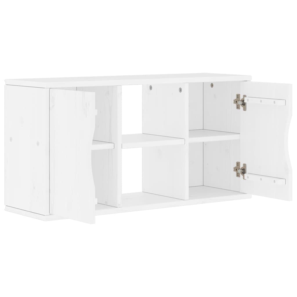 TV-skab ODDA 79x24x40 cm massivt fyrretræ hvid