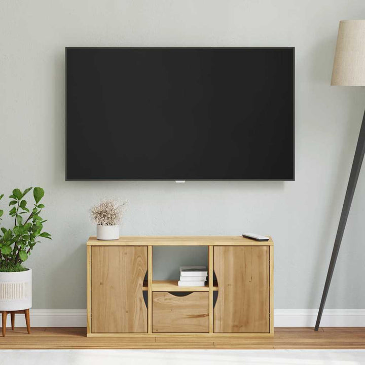TV-skab ODDA med skuffe 79x24x40 cm massivt fyrretræ