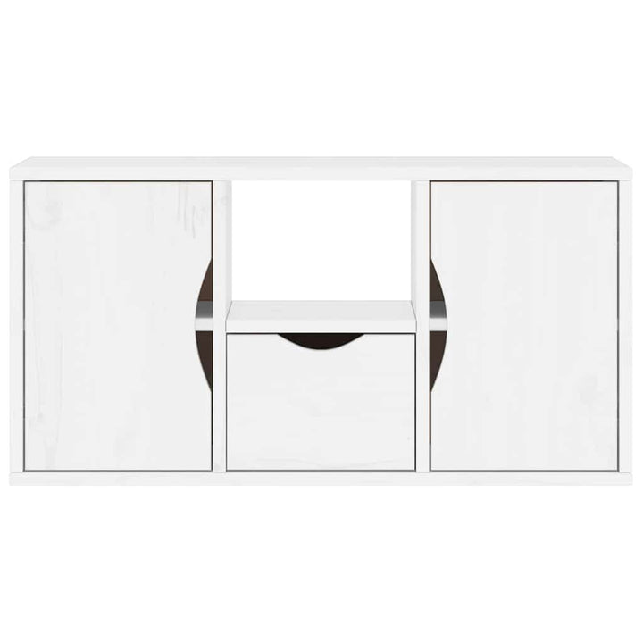 TV-skab ODDA med skuffe 79x24x40 cm massivt fyrretræ hvid