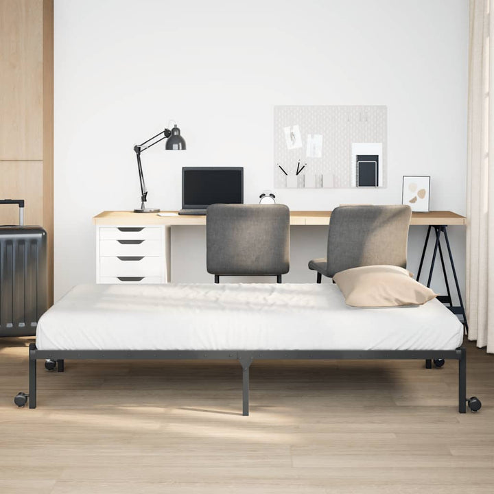 sengeramme uden madras foldbare 75x190 cm stål sort