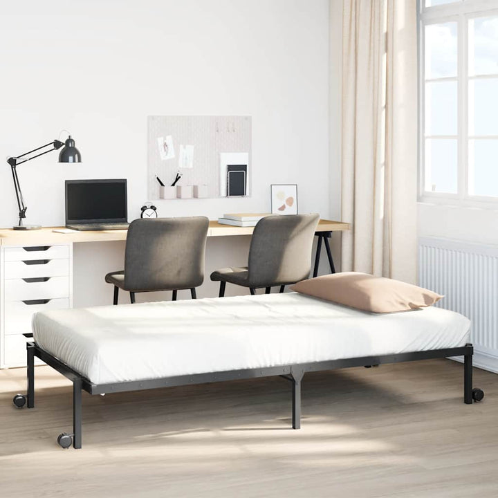 sengeramme uden madras foldbare 75x190 cm stål sort