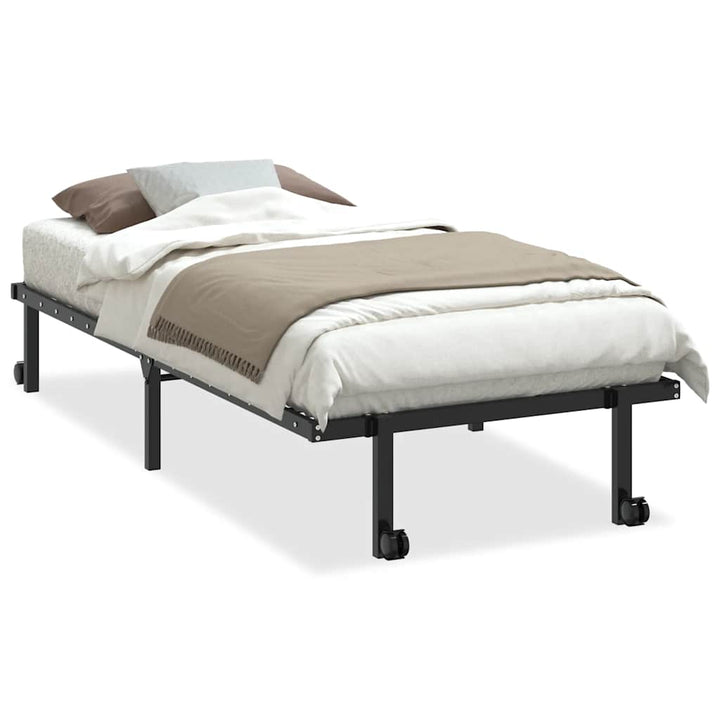 sengeramme uden madras foldbare 90x190 cm stål sort