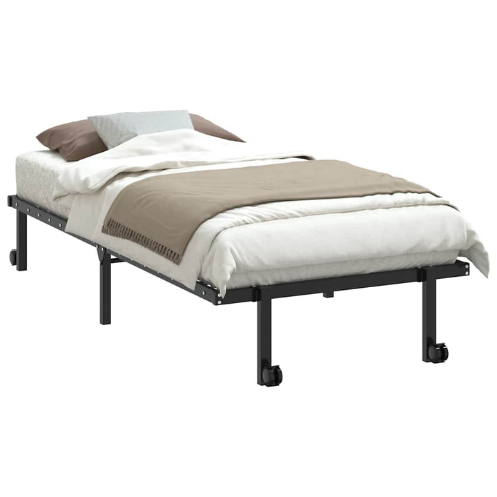 sengeramme uden madras foldbare 90x190 cm stål sort