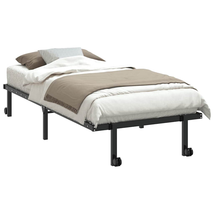 sengeramme uden madras foldbare 90x200 cm stål sort