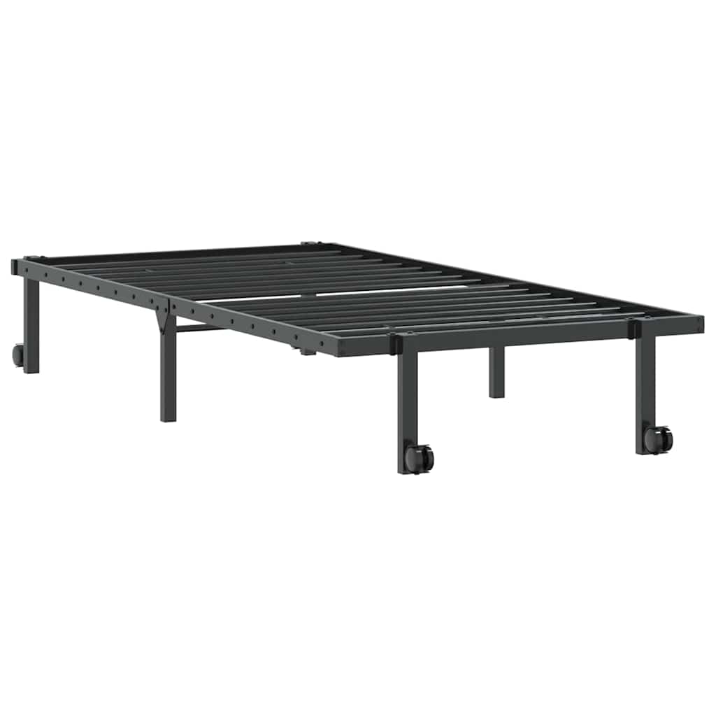 sengeramme uden madras foldbare 90x200 cm stål sort