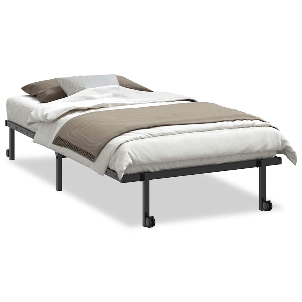 sengeramme uden madras foldbare 100x200 cm stål sort