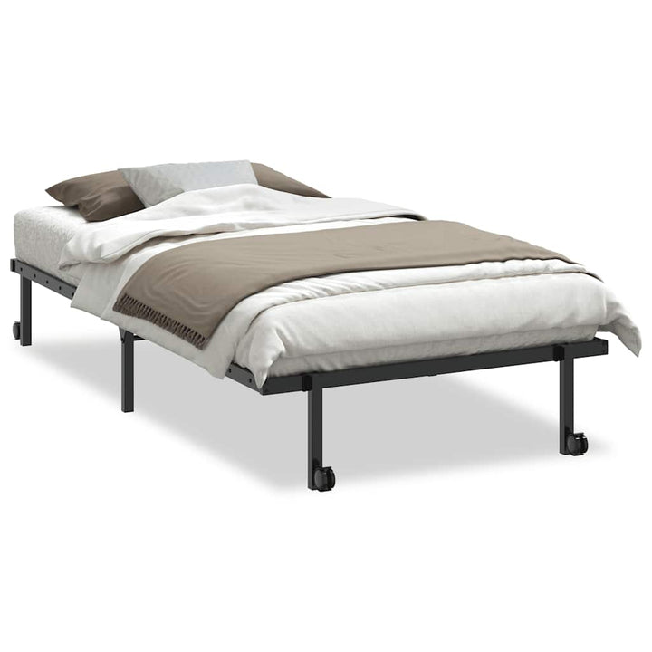 sengeramme uden madras foldbare 100x200 cm stål sort