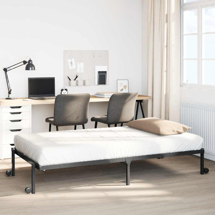 sengeramme uden madras foldbare 100x200 cm stål sort