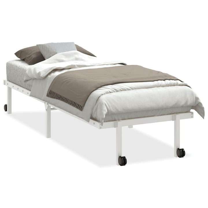 sengeramme uden madras foldbare 75x190 cm stål hvid