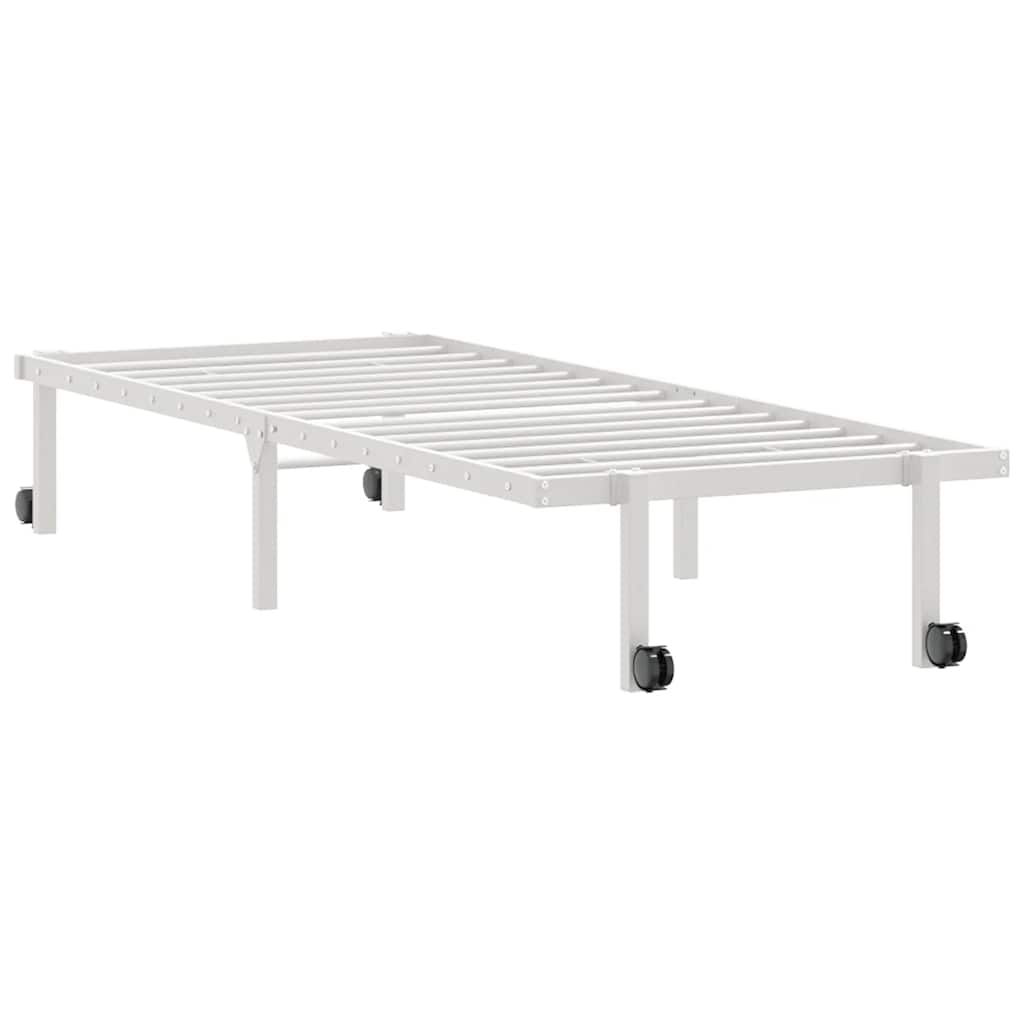 sengeramme uden madras foldbare 75x190 cm stål hvid