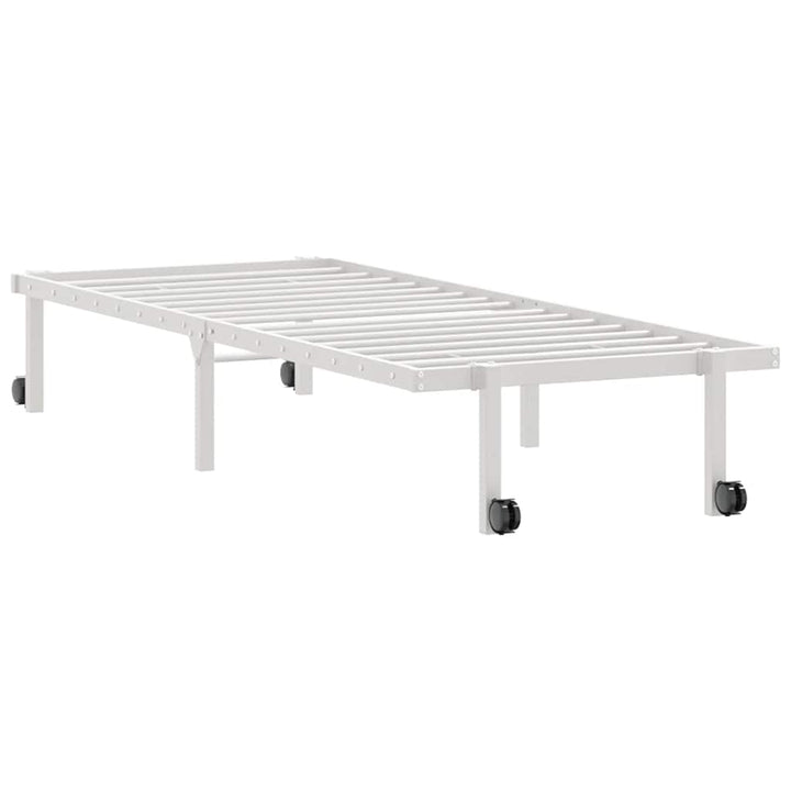 sengeramme uden madras foldbare 75x190 cm stål hvid