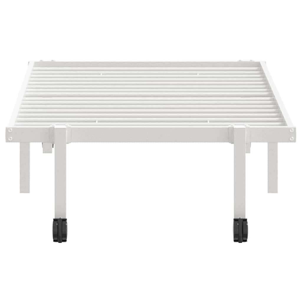 sengeramme uden madras foldbare 75x190 cm stål hvid