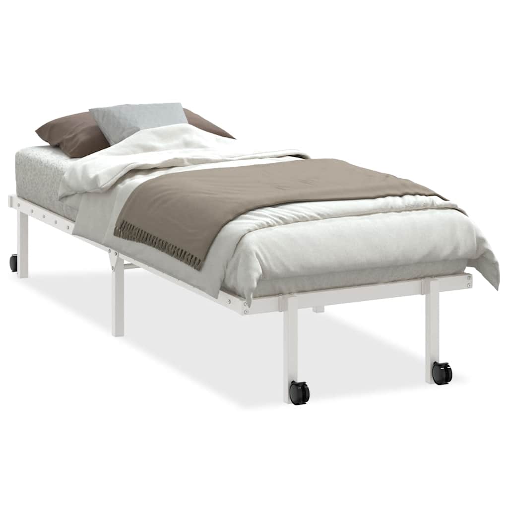 sengeramme uden madras foldbare 80x200 cm stål hvid