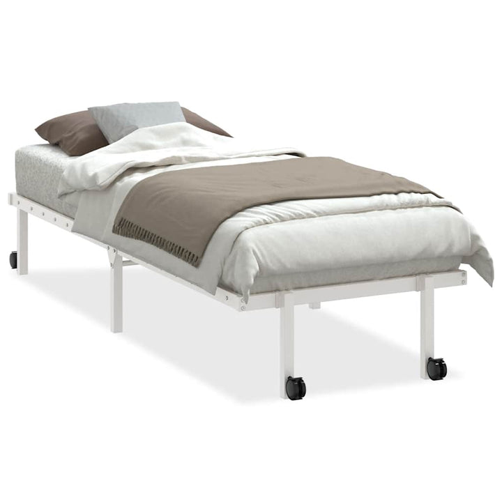 sengeramme uden madras foldbare 80x200 cm stål hvid