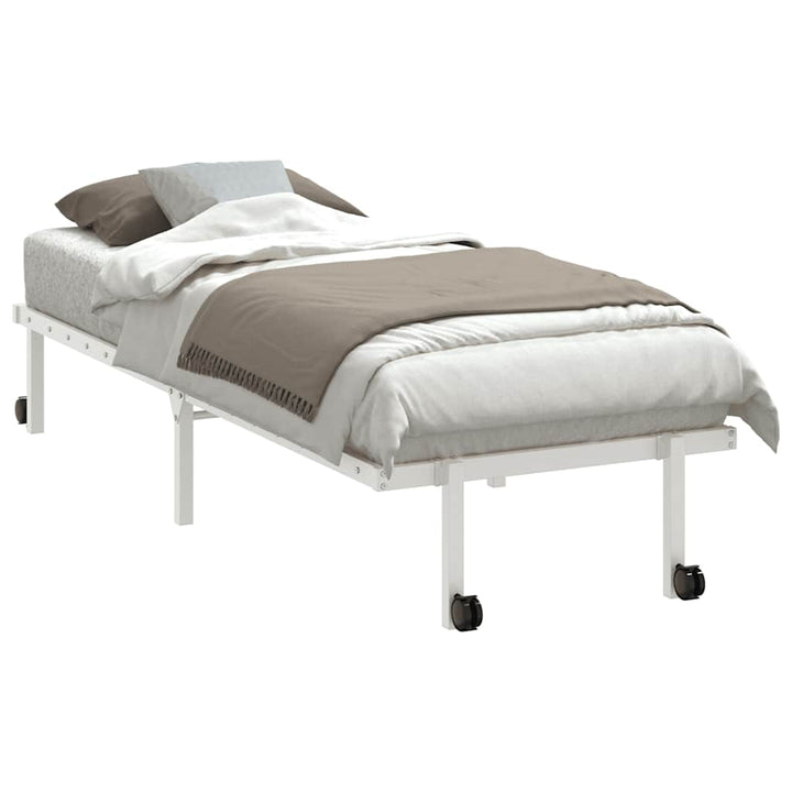 sengeramme uden madras foldbare 80x200 cm stål hvid