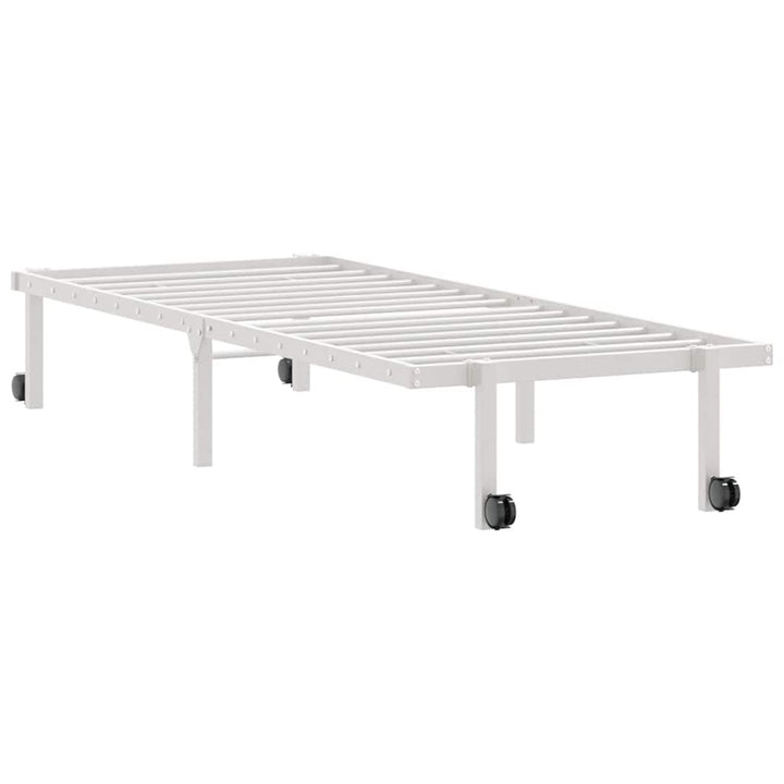 sengeramme uden madras foldbare 80x200 cm stål hvid